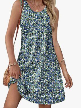 OFEEFAN Summer Dresses for Women Casual Sundress with Pocket Beach Cover Up Swim
